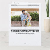 Year In Review Christmas Newspaper Large Format カード (裏面)
