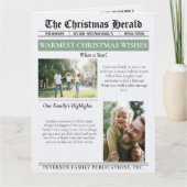 Year In Review Christmas Newspaper Large Format カード (正面)