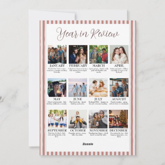 Year in Review Christmas with Arch Photo & Red Bow シーズンカード (裏面)