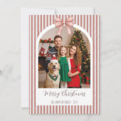 Year in Review Christmas with Arch Photo & Red Bow シーズンカード (正面)