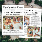 Year in Review Classic Newspaper Christmas Photo シーズンカード