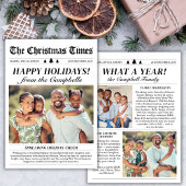 Year in Review Classic Newspaper Christmas Photo シーズンカード