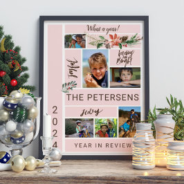 Year in Review Family Photo Collage Album ポスター