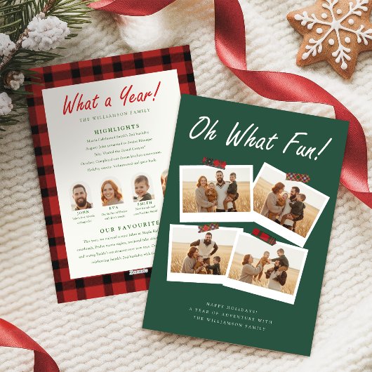 Year in Review Family Photo Collage Christmas シーズンカード