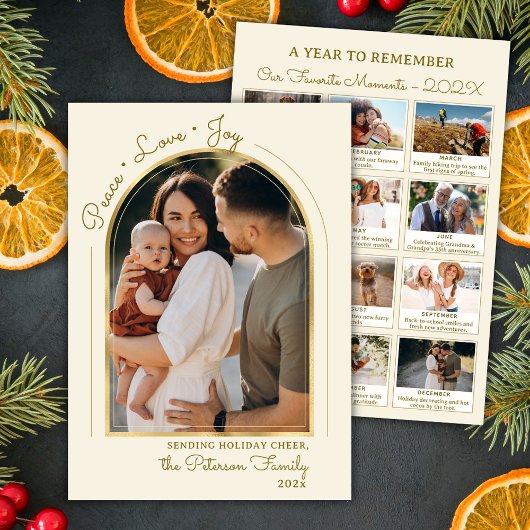 Year in Review Gold Arch Peace Love Joy Photo  シーズンカード