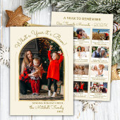 Year in Review Gold Script Arch Photo Collage シーズンカード