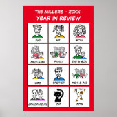 Year In Review Instant Photo Family Collage ポスター (正面)