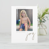Year in Review Joy Photo 独身の Flat Holiday Card シーズンカード (スタンド正面)