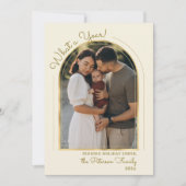 Year in Review Modern Gold Arch Photo Collage シーズンカード (正面)