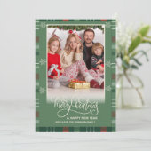 Year in Review Multi Photo Modern Merry Christmas カード (スタンド正面)