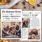 Year in Review Newspaperユニーク Christmas 3写真 シーズンカード