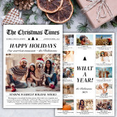 Year in Review Newspaper Family Photo Unique Happy シーズンカード