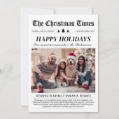 Year in Review Newspaper Family Photo Unique Happy シーズンカード (正面)