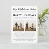 Year In Review Newspaper Photo Christmas Collage シーズンカード (スタンド正面)