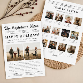 Year In Review Newspaper Photo Christmas Collage シーズンカード