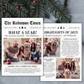 Year in Review Newspapersユニーク Christmas Photo シーズンカード