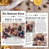 Year in Review Newspapersユニーク Christmas Photo シーズンカード