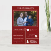 Year in Review | Red Christmas Infographic シーズンカード (正面)