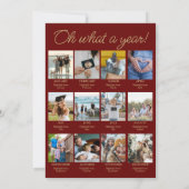 Year In Review What A Year Photo Christmas Collage シーズンカード (裏面)