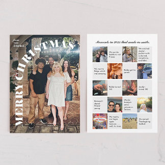 Year in Review What a Year Photo Collage Christmas シーズンカード