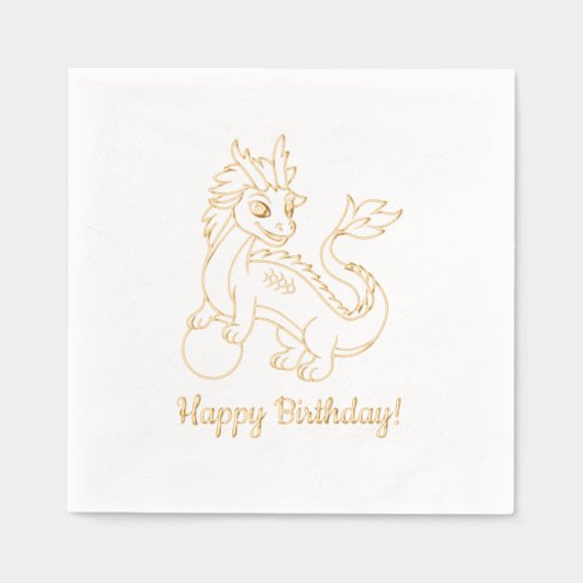 Year of Dragon Birthday 箔ナプキン (正面)