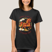 Year of Fire Horse Women Black Tシャツ (正面)