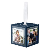 Year of Moments家族の写真メモリ記念メモリ キューブオーナメント (正面アングル)