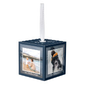 Year of Moments家族の写真メモリ記念メモリ キューブオーナメント (裏面アングル)