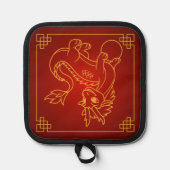 Year of the Dragon Chinese Zodiac Red 鍋敷き (正面)