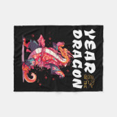 Year Of The Dragon Funny Dragons Chinese Zodiac Si フリースブランケット (正面(横))