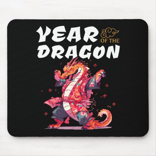 Year Of The Dragon Funny Dragons Chinese Zodiac Si マウスパッド (正面)