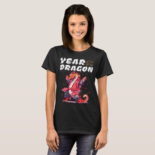 Year Of The Dragon Funny Dragons Chinese Zodiac Si Tシャツ (正面フル)