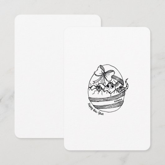 Year of the Dragon, Happy New Year, Cute Flat Card (正面/裏面)