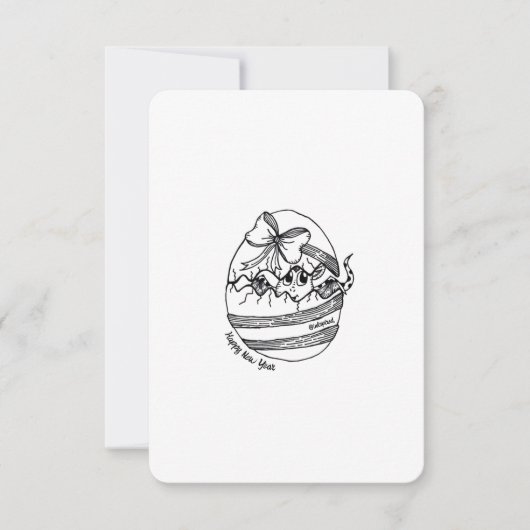 Year of the Dragon, Happy New Year, Cute Flat Card (正面)