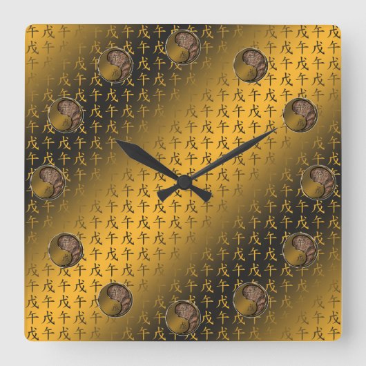 Year of the Earth Horse スクエア壁時計 (正面)
