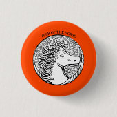 Year of the Fiery Horse Button 缶バッジ (正面)