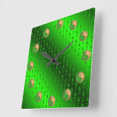 Year of the Fire Goat スクエア壁時計 (傾斜)