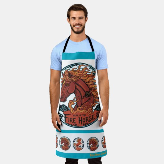 Year of the Fire Horse エプロン (着用した状態)