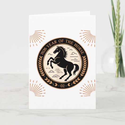 Year Of The Fire Horse 2026 Festive Chinese New Ye カード (正面)