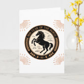 Year Of The Fire Horse 2026 Festive Chinese New Ye カード (黄色い花)