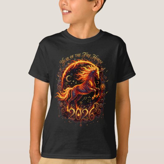 Year Of The Fire Horse 2026 Lunar Chinese New Year Tシャツ (正面)