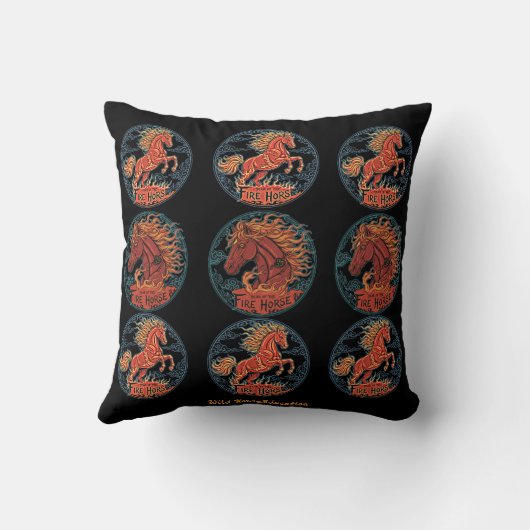 Year of the Fire Horse black クッション (裏面)