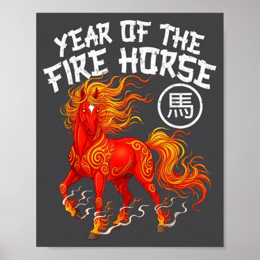 Year Of The Fire Horse Chinese New Year 2026 Zodia ポスター (正面)