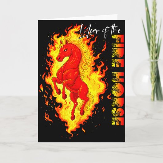 Year Of The Fire Horse Happy Chinese Lunar New Yea カード (正面)
