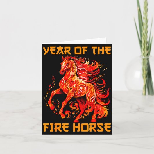 Year Of The Fire Horse Happy Chinese Lunar New Yea カード (正面)