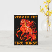 Year Of The Fire Horse Happy Chinese Lunar New Yea カード (黄色い花)