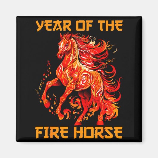 Year Of The Fire Horse Happy Chinese Lunar New Yea マグネット (正面)