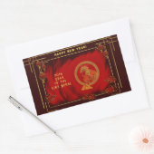 Year of the Fire Horse , Happy Lunar New Year 長方形シール (封筒)