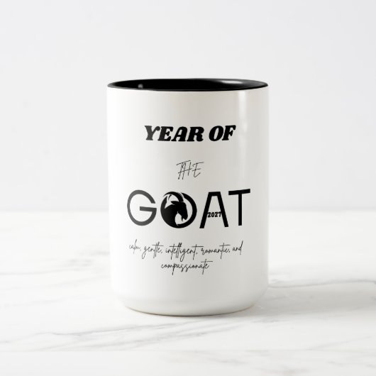 Year of the Goat 2027 with Characteristics ツートーンマグカップ (中央)