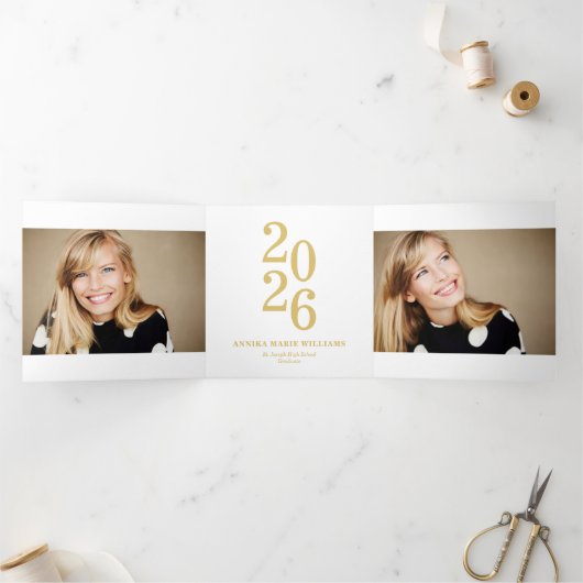 Year of the Graduate Multi Photo 三つ折り案内状 (内部)